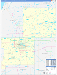 South Bend-Mishawaka Basic Wall Map